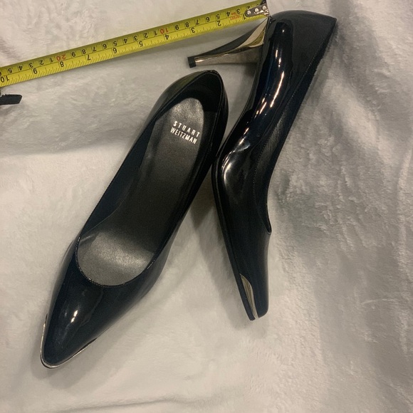 Stuart Weitzman Never Worn Navy Patent Pumps w/Silver Accent, Size 11! - Picture 8 of 9